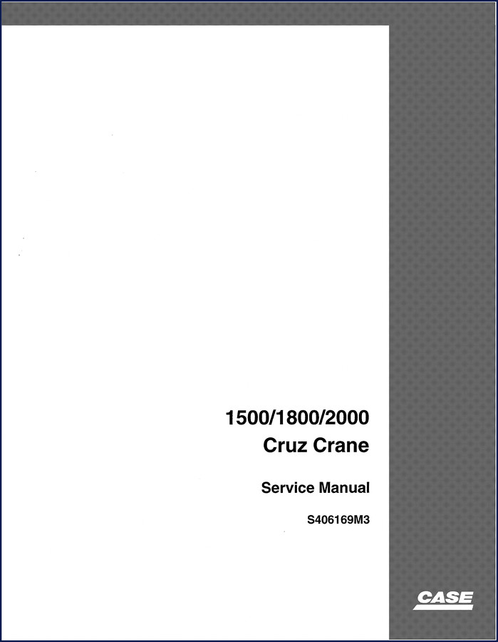 Case 1500 1800 2000 Cruz-Crane 1977 Parts Catalog cover image