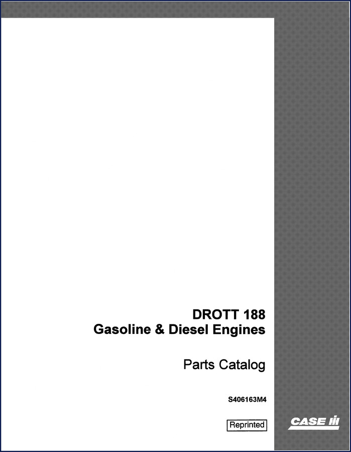 1994 Case 188 Drott Parts Catalog cover with OEM diagrams