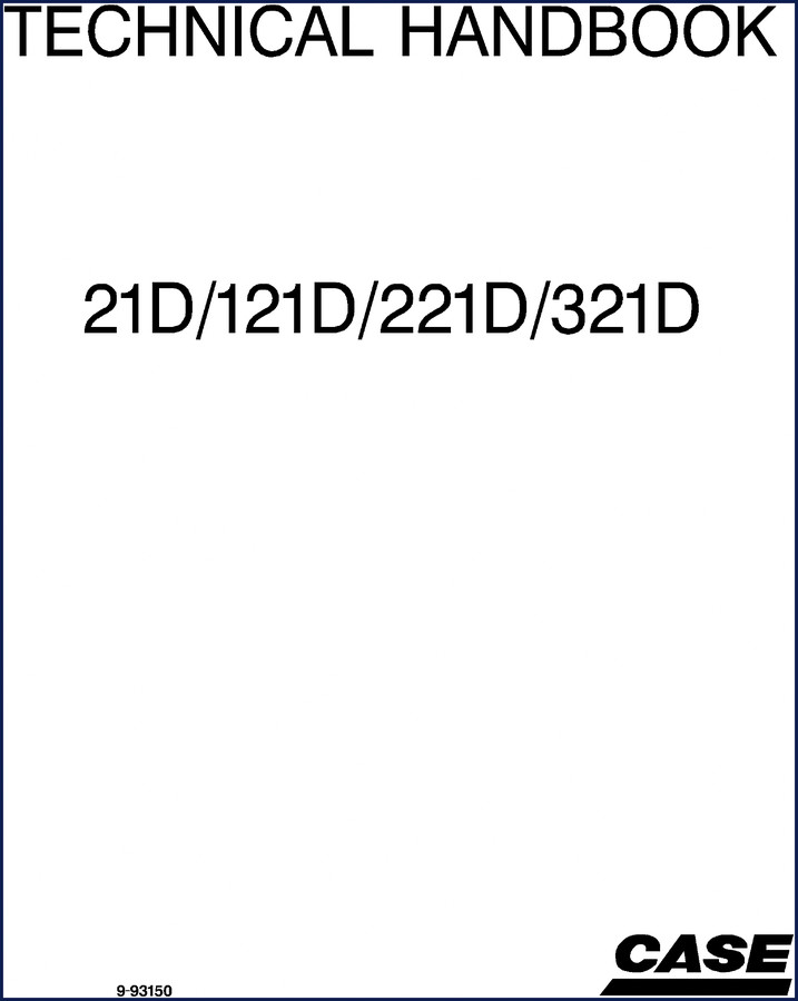Case 21D 121D 221D 321D technical manual cover – factory OEM service documentation