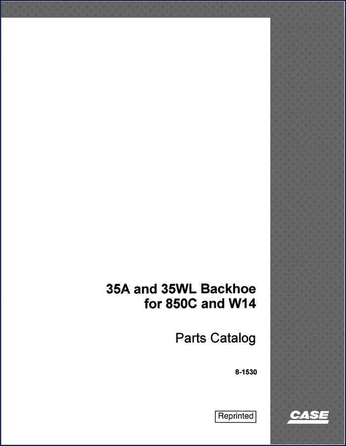 Case 35A 35WL 850C W14 1982 Parts Catalog cover image