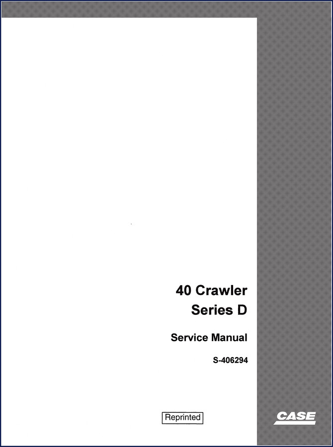 Case 40 Series D 1994 Service Manual cover