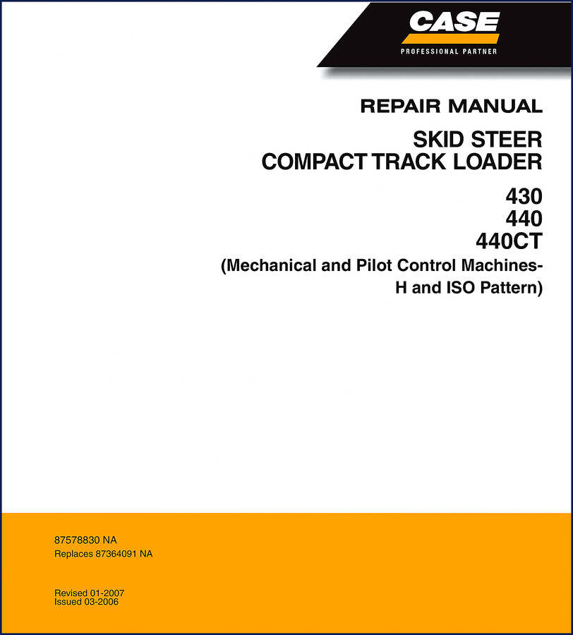 Case 440CT 2007 Repair Manual cover - OEM factory document