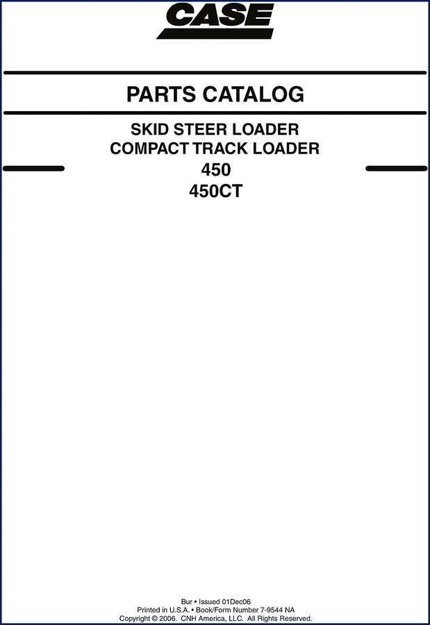 Case 450CT 2006 Parts Catalog cover – OEM factory print