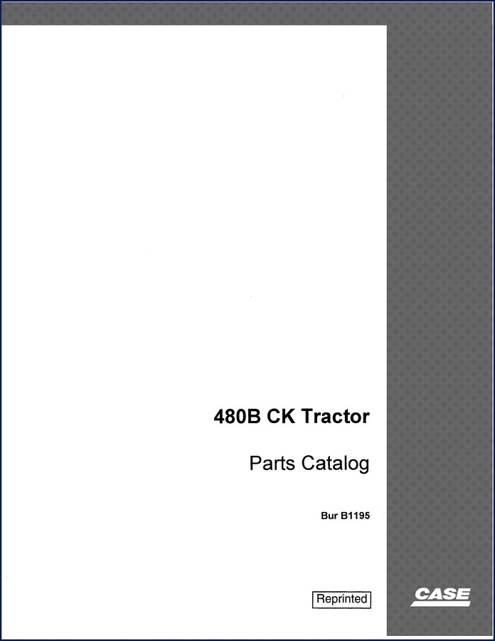 Case 480B CK 1979 Parts Catalog cover