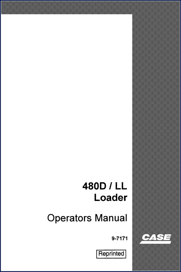 1995 Case 480D 480LL Operators Manual cover