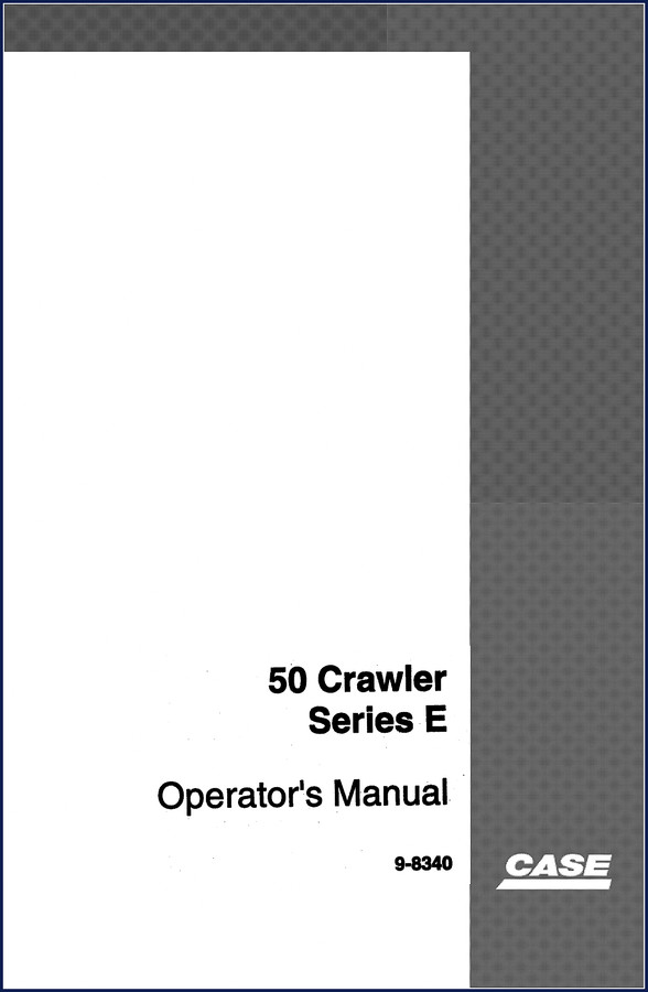 Case 50 Crawler 1981 Operators Manual cover