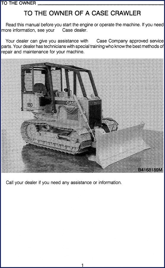 Case 550 Crawler Operators Manual cover showing factory documentation for 150-page manual