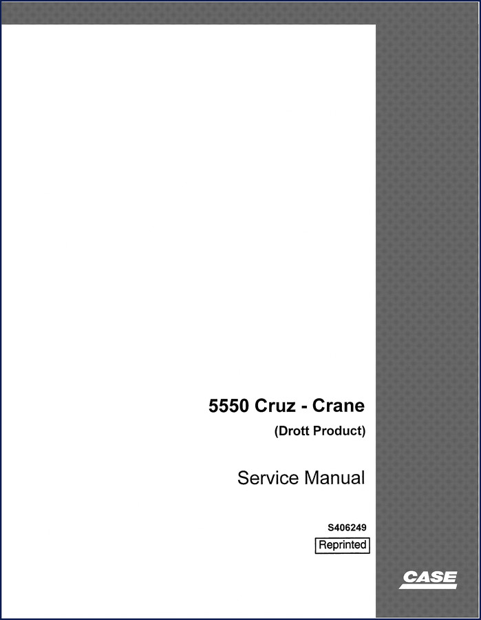 Case 5550 Cruz-Crane Service Manual – 276-page OEM factory repair document