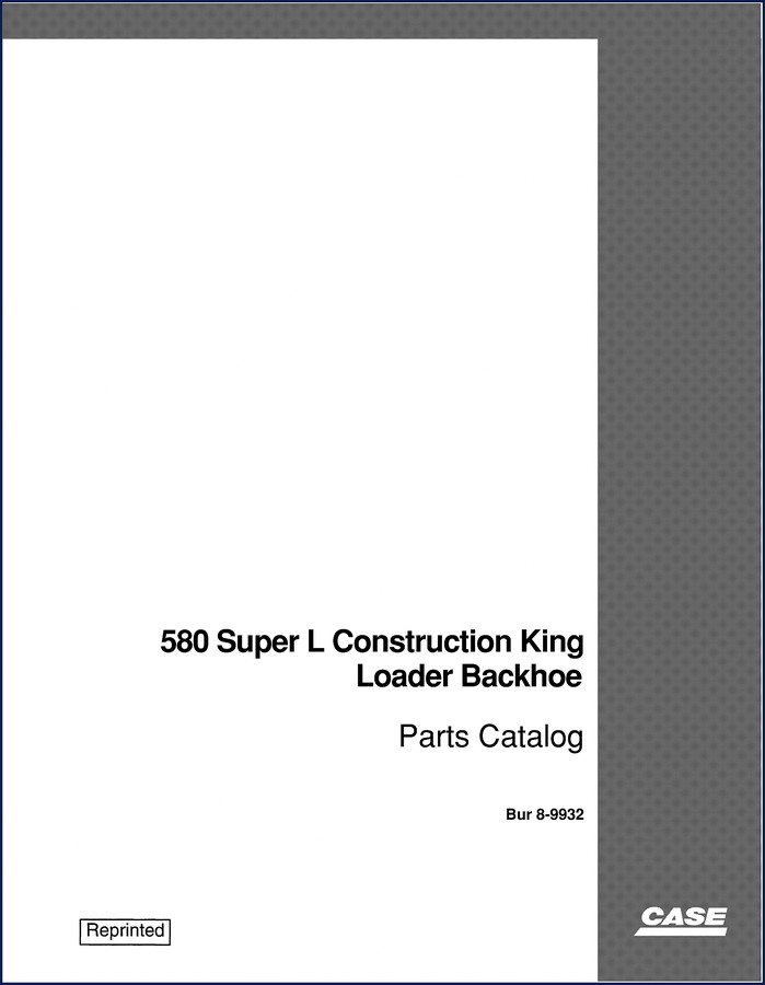 Case 580 Super L Operators Manual cover – 252 pages, OEM factory document