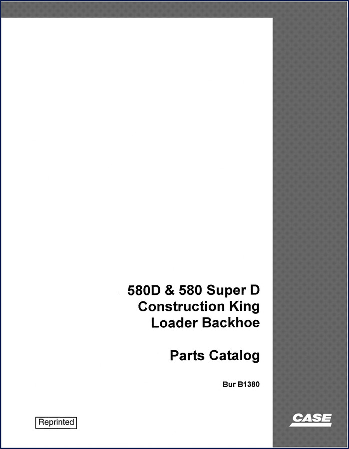 1995 Case 580D Operators Manual cover – factory document