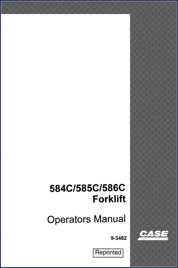 Case 584C 585C 586C 1995 operators manual cover