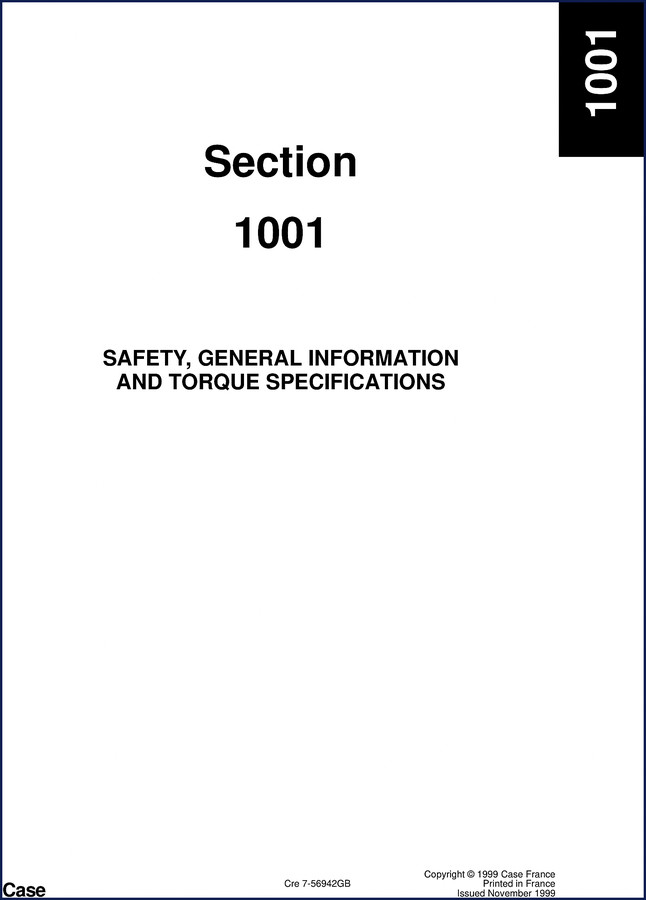 Case 588 1999 Service Manual cover showing model and OEM branding