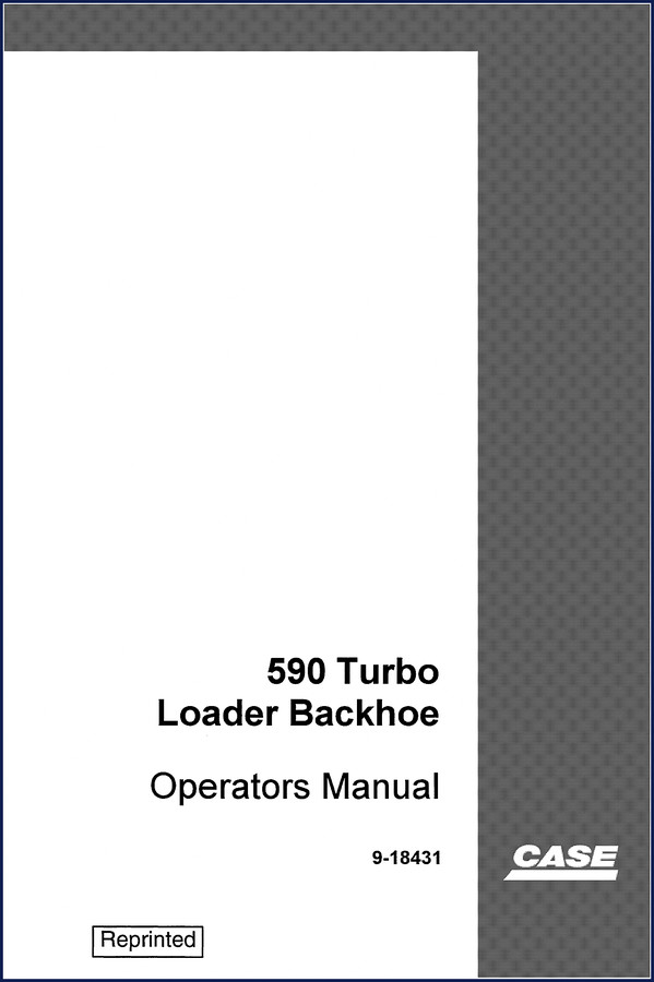 Case 590 Turbo Loader Backhoe 1995 Factory Operators Manual - cover page