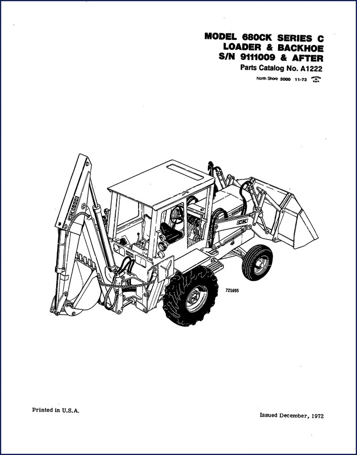 1972 Case 680CK Series C Loader Backhoe Parts Catalog – OEM factory manual cover