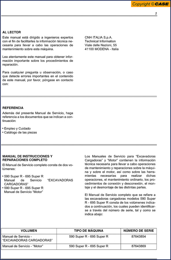 Case 590 Super R and 695 Super R Service Manual cover – 974 pages OEM factory manual for backhoe loaders