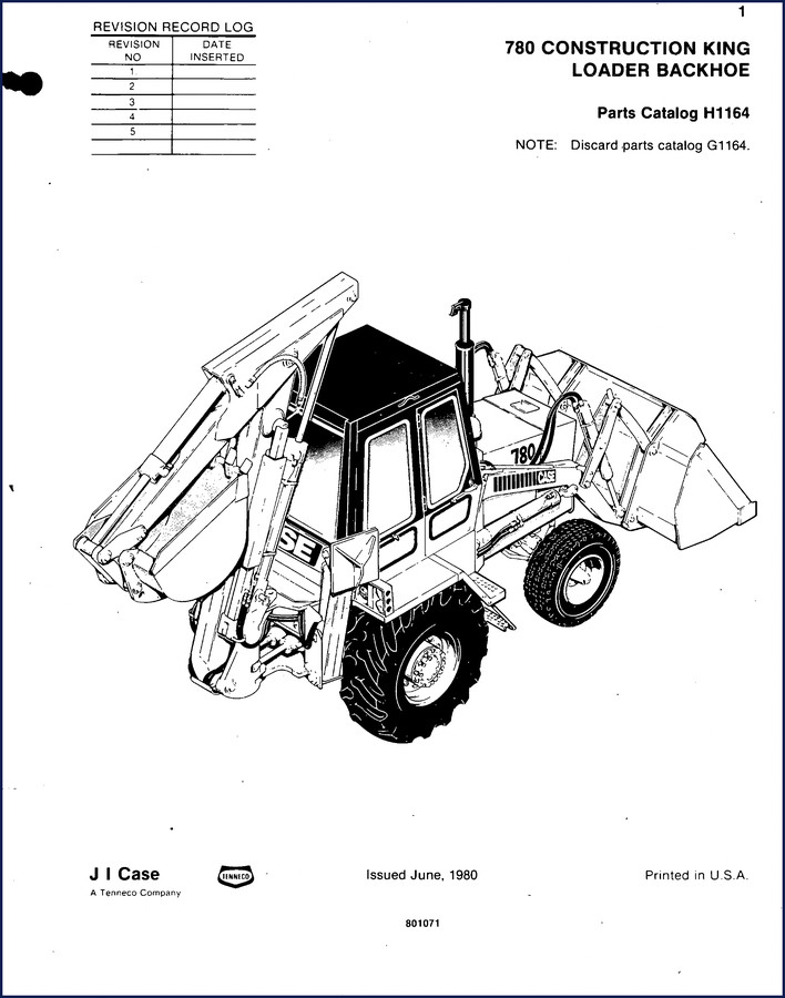 Case 780 CK 1980 Parts Catalog cover – Factory OEM document 662 pages
