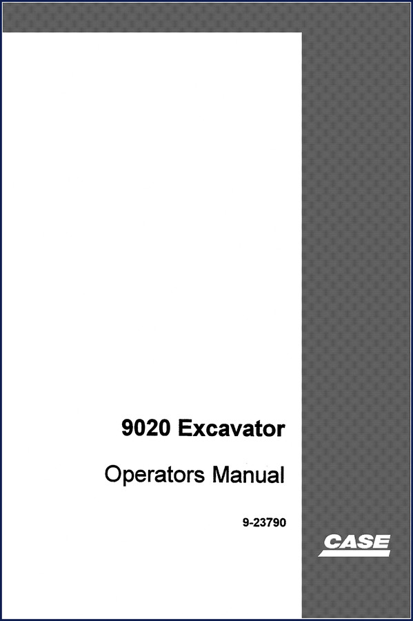 Case 9020 excavator 1995 Operator's Manual cover showing part number 9-23790 and CASE logo