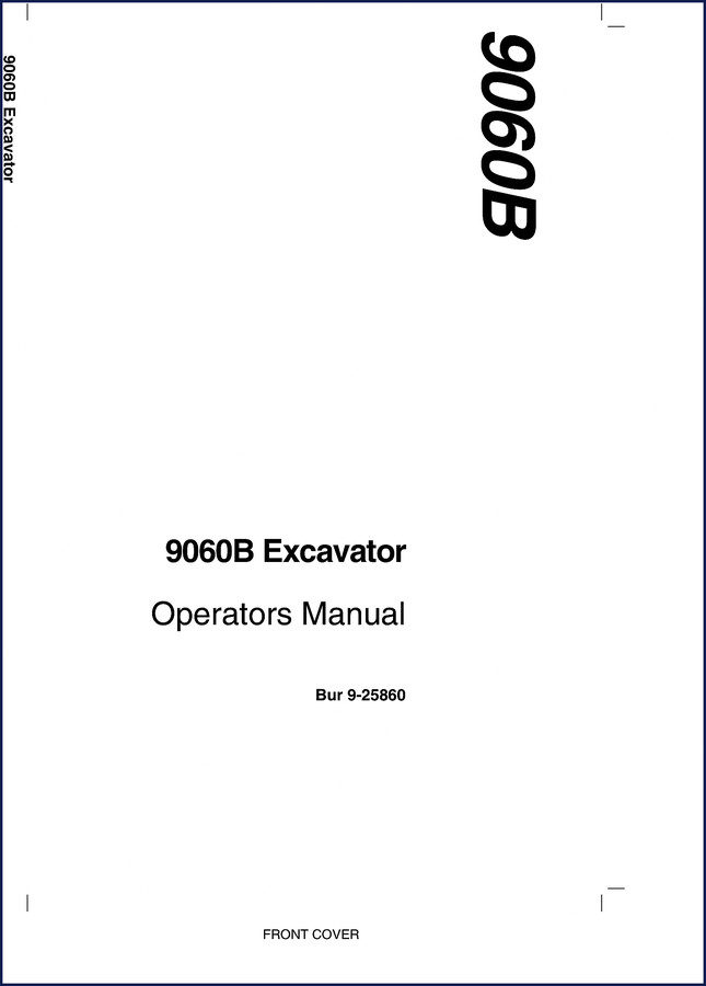 Case 9060B 1995 Operators Manual cover