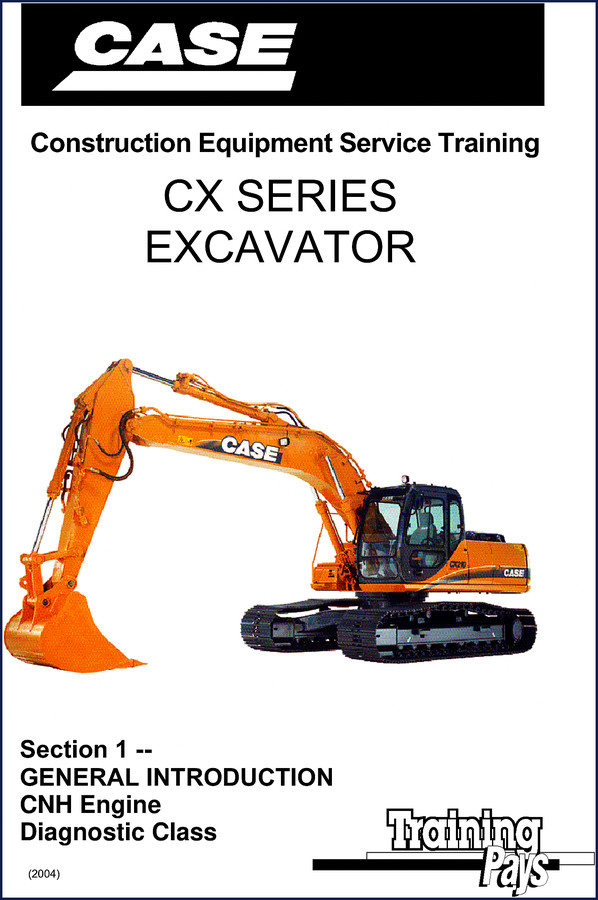 Case CK210 2004 Training Manual cover – CX excavator factory document