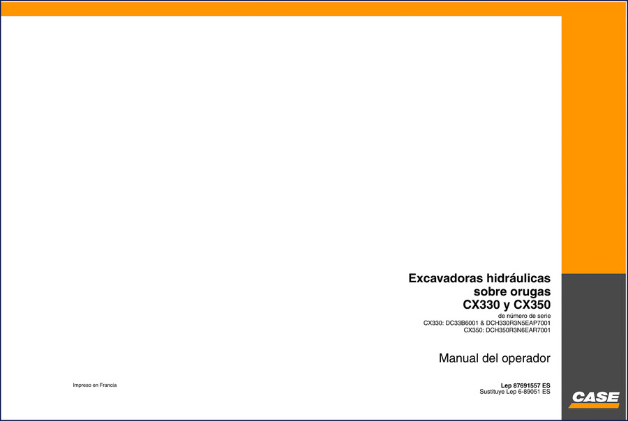 Case CX330 2006 Operators Manual cover page