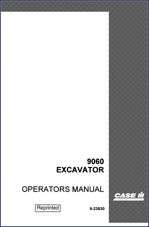 CASE IH 9060 excavator operators manual 1993 - cover page