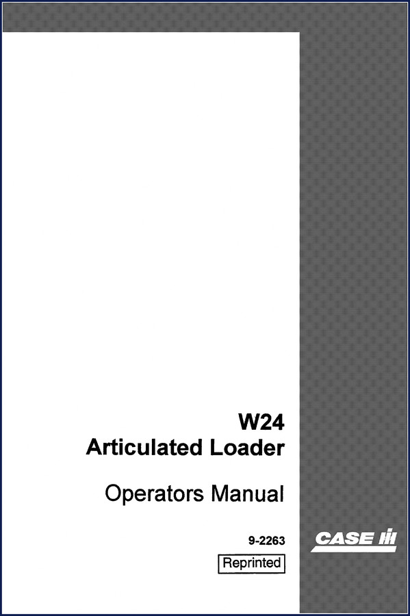 CASE IH W24 1995 Operators Manual cover - 80 pages, factory document