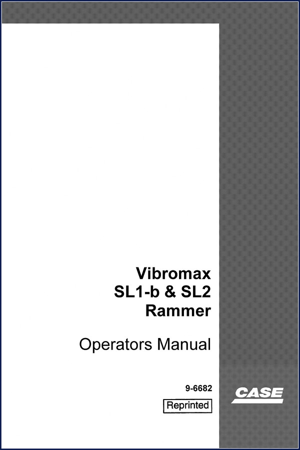 Case SL1-b SL2 1995 Operators Manual cover