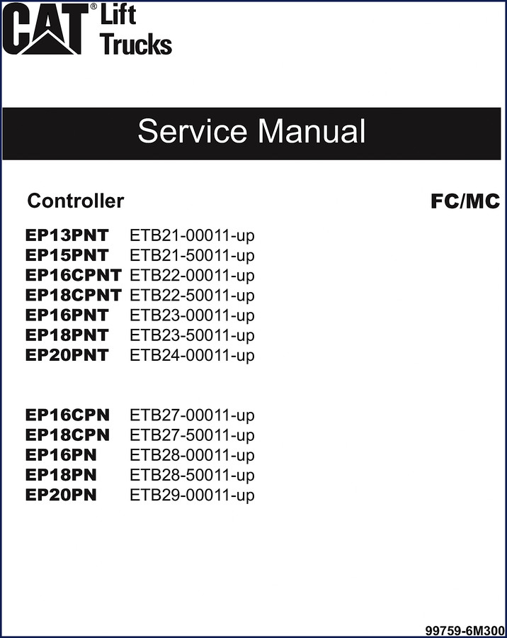 Caterpillar EP13PNT EP15PNT EP16CPNT EP18CPNT EP16PNT service manual cover