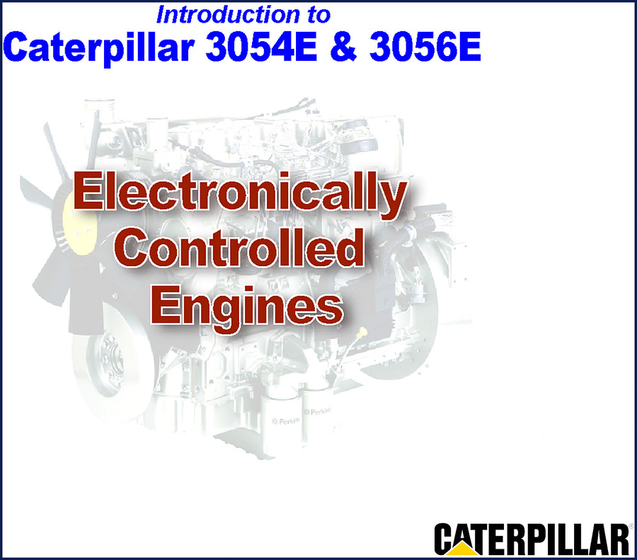 Caterpillar 3054E 3056E Training Manual cover showing ECM and engine schematics