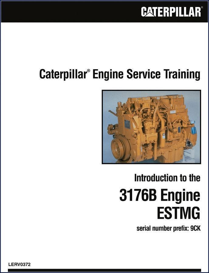 Caterpillar 3176B engine training manual cover - 34 pages, factory OEM document
