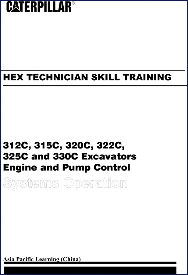 Caterpillar 325C training manual cover - engine and pump control systems