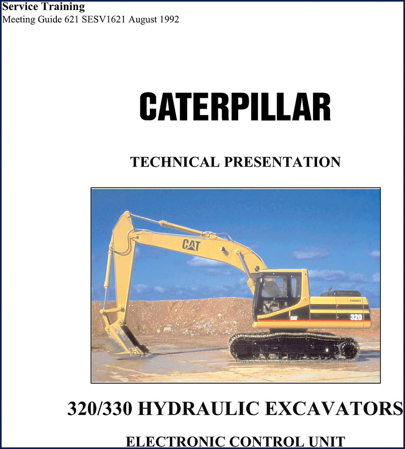 1992 Caterpillar 320 330 Training Manual cover with ECU diagram