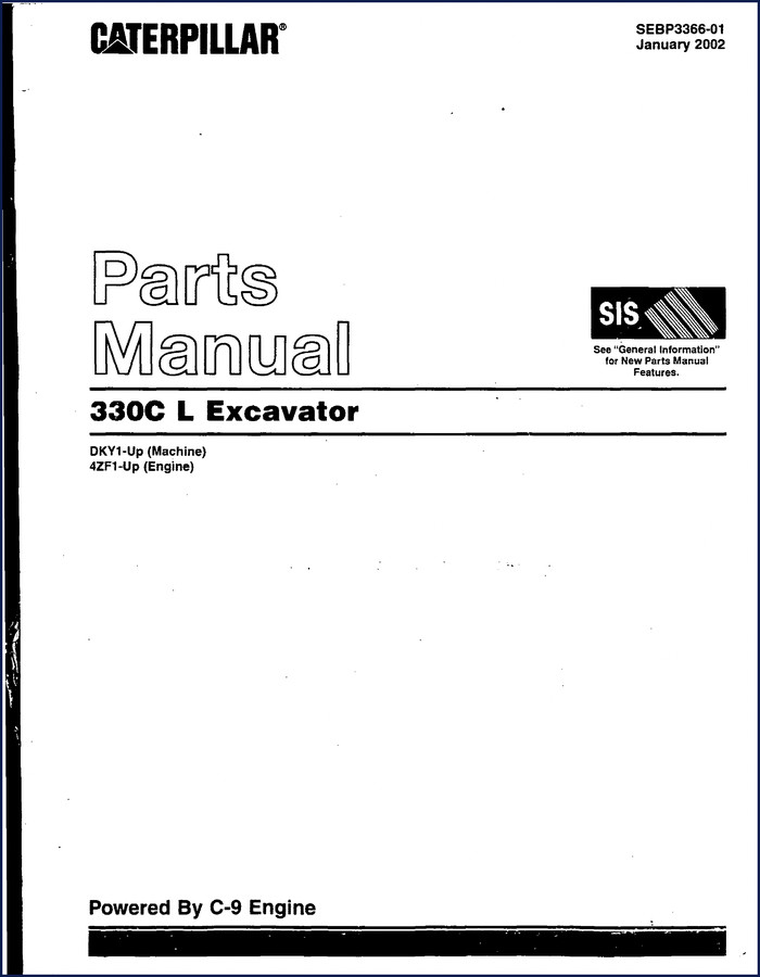 Caterpillar 330C L Excavator 2002 Parts Catalog factory OEM manual cover