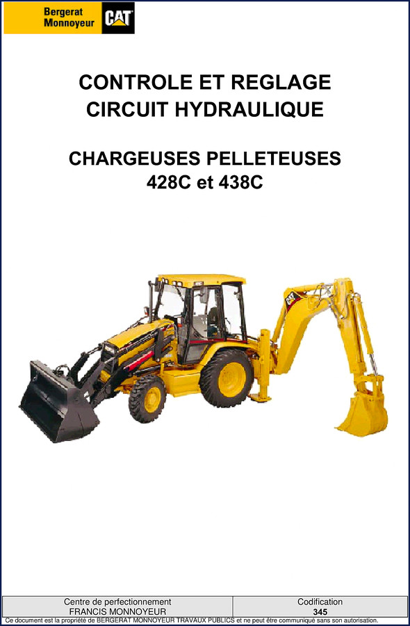 Caterpillar 428C 2000 Service Manual cover – hydraulic control section
