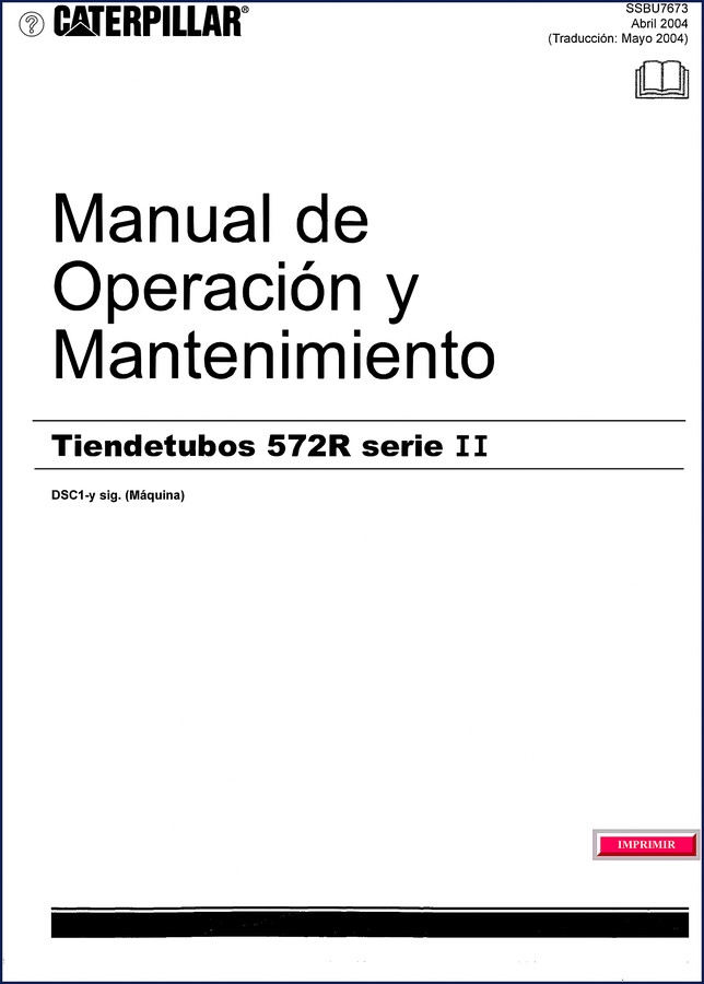 Caterpillar 572R serie II 2004 Operators Manual cover - OEM factory document