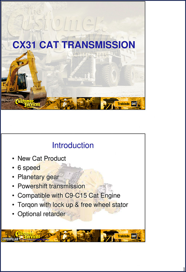 Caterpillar 797 CX31 Technical Manual 25 page OEM factory transmission manual cover