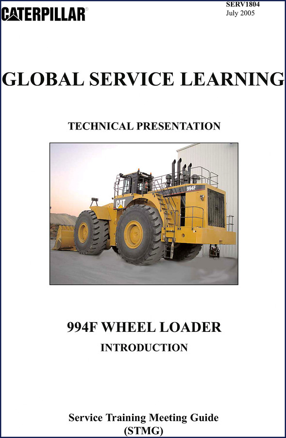 Caterpillar 994F 2005 Training Manual cover showing wheel loader