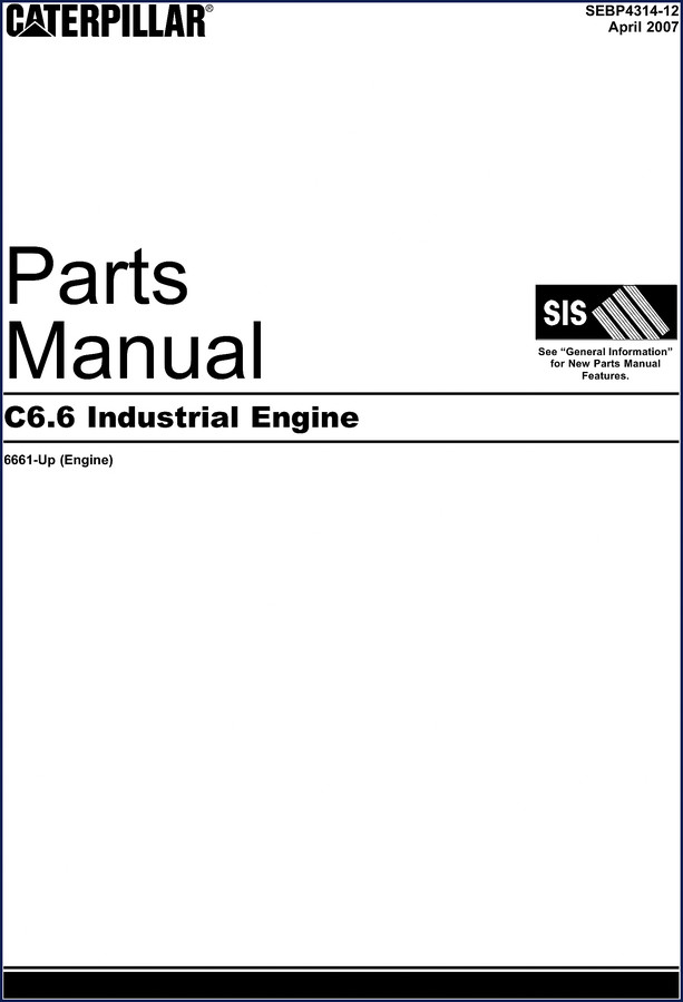 Caterpillar C6.6 2007 Parts Catalog cover image