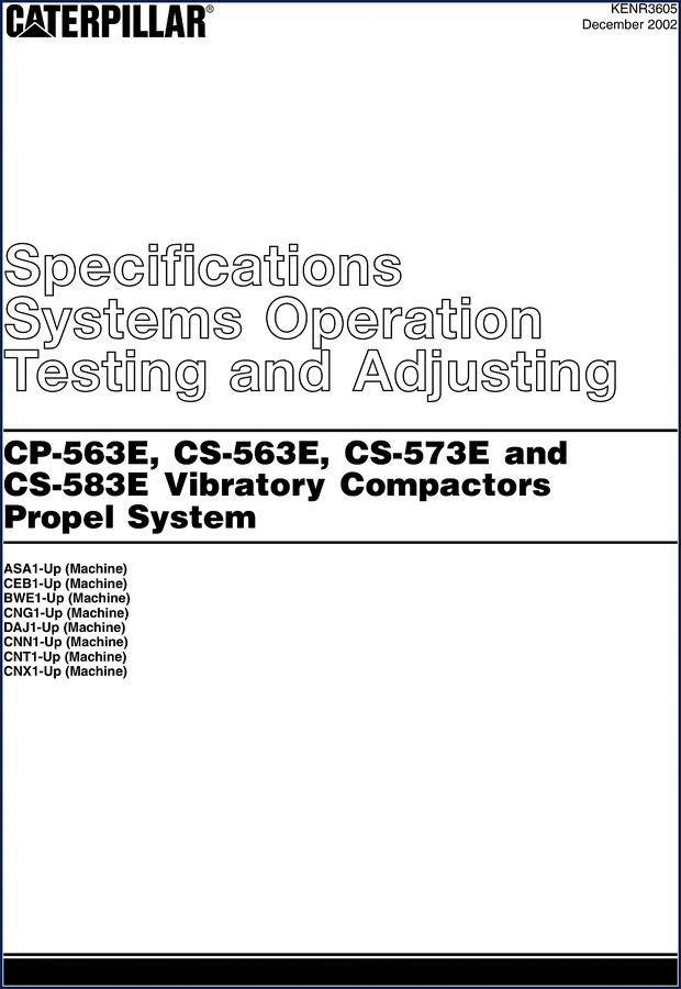 Caterpillar CP-563E, CS-563E, CS-573E, CS-583E 2002 Service Manual cover