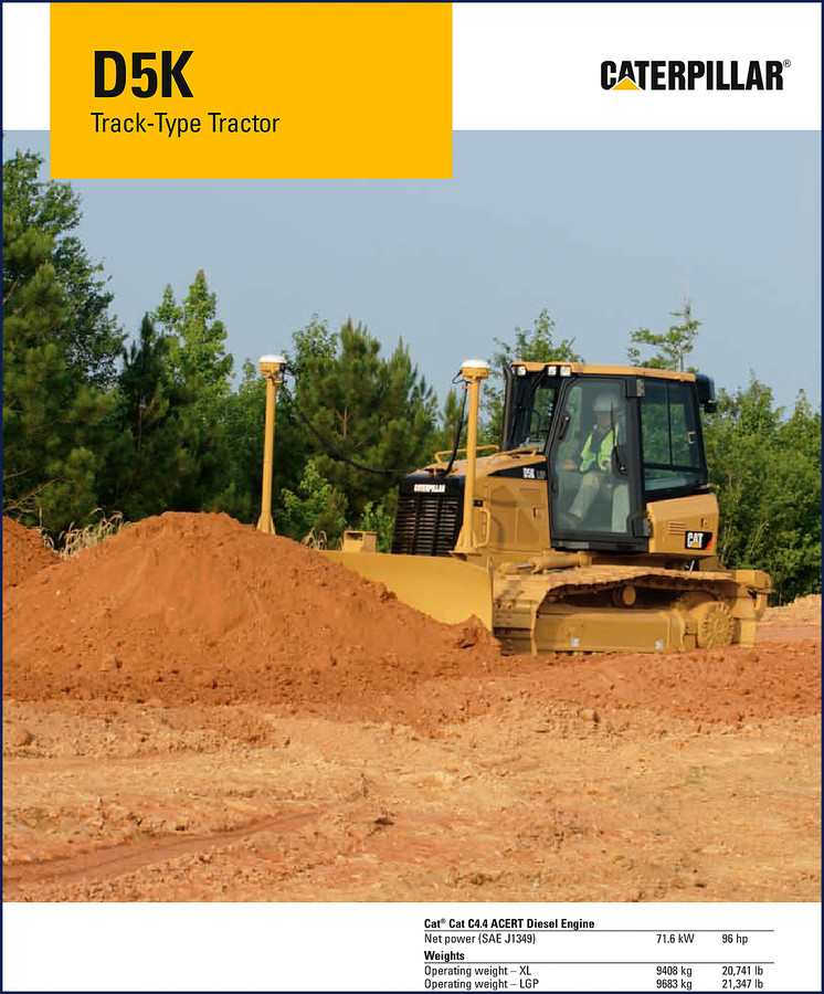 Caterpillar D5K Track-Type Tractor Technical Manual – 16-page factory OEM document front cover