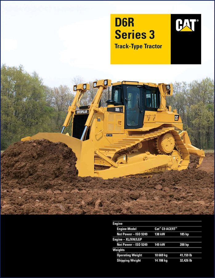 Caterpillar D6R Series 3 Track-Type Tractor Technical Manual cover - 24 page OEM factory document
