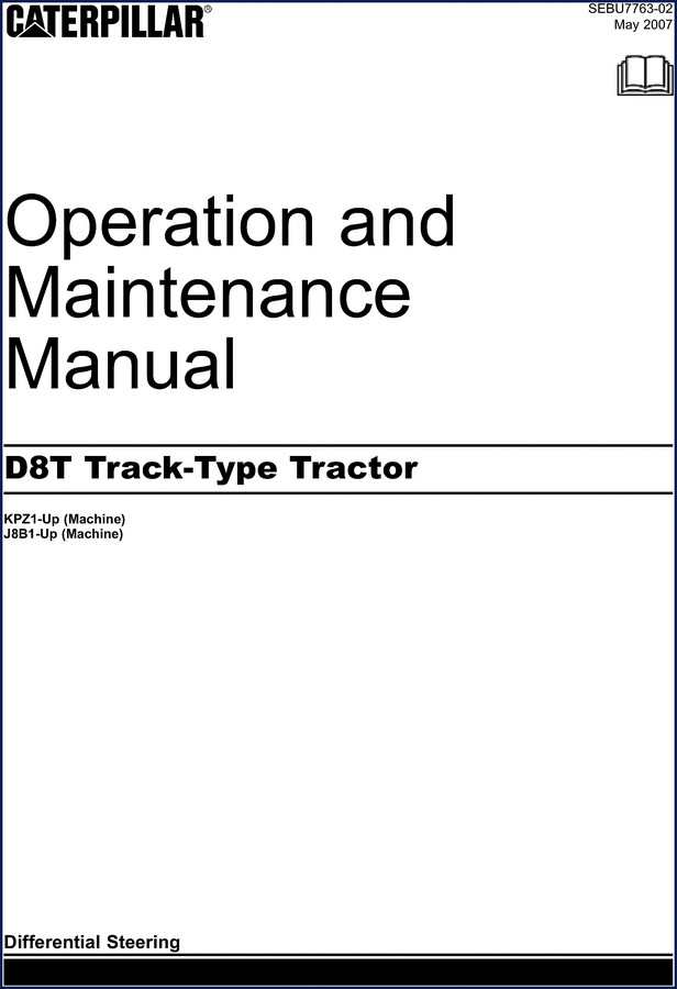 Caterpillar D8T Service Manual – Custom Track Service Handbook 16th Edition cover page showing D8T dozer