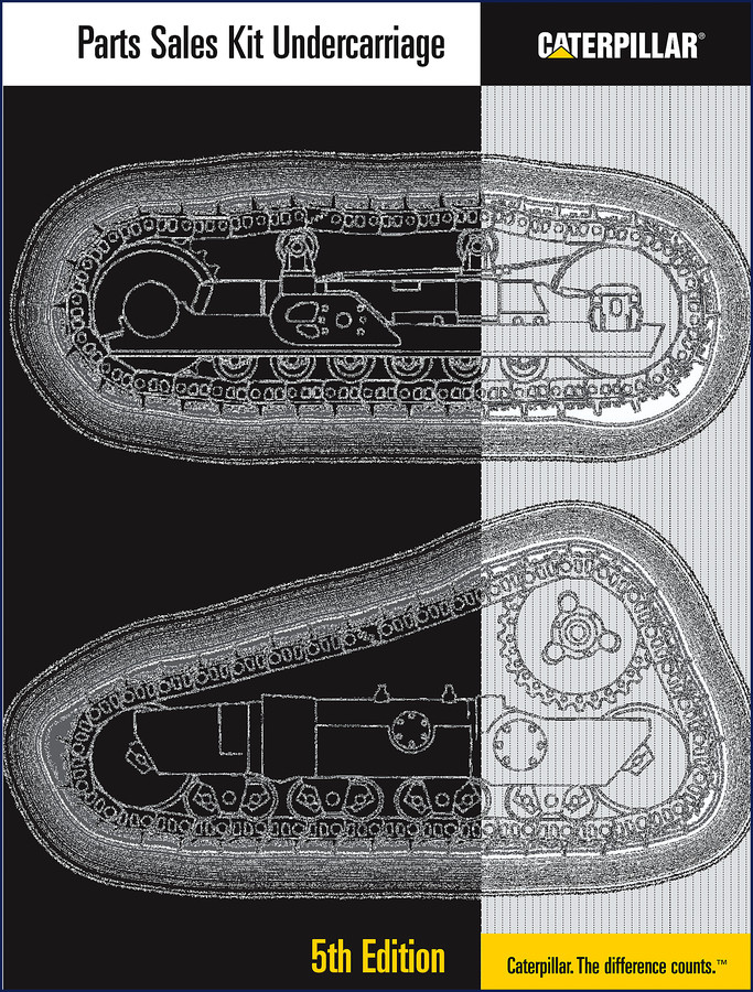 Caterpillar Elevated Sprocket Tractors Parts Catalog cover showing undercarriage components