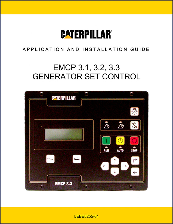 Caterpillar EMCP 3.3 generator set control installation manual cover page