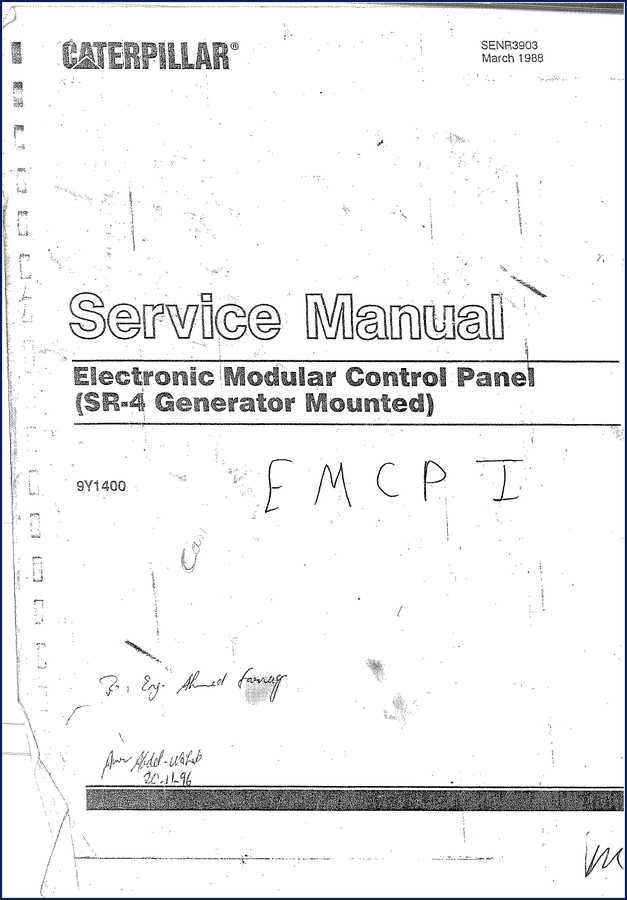 Caterpillar SR-4 1988 Service Manual cover - factory OEM document