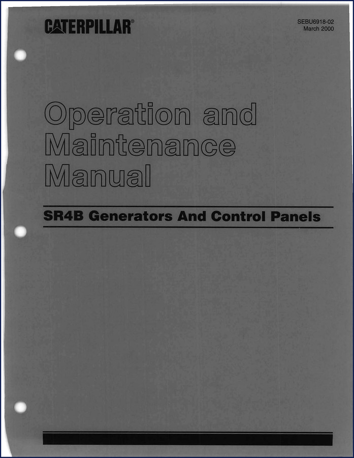 Caterpillar SR4B 2000 Operators Manual cover showing generator set operation and maintenance guide