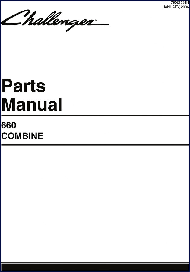 Challenger 660 2006 Parts Catalog cover - OEM factory manual for 660 combine parts