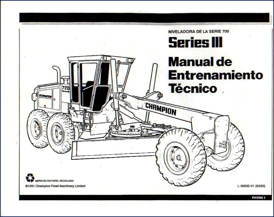 1991 Champion 720 Series III Training Manual cover – 59 pages factory OEM document
