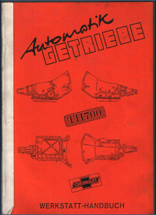 Chevrolet TH700 Workshop Manual cover with transmission exploded view