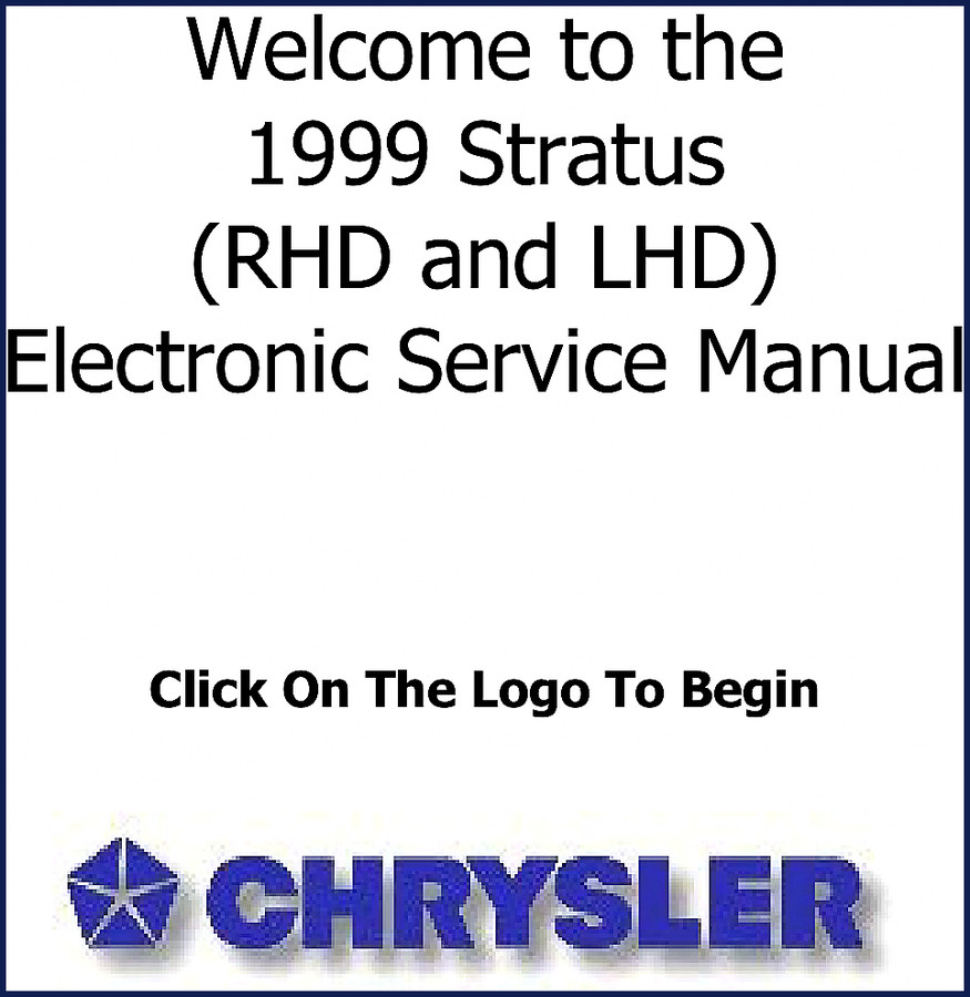 Chrysler Stratus 1999 Service Manual cover page